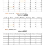 3 Month Calendar 2025 Printable Free Design Printable Calendar 2025