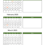 3 Month Calendar 2025 Printable Free Design Printable Calendar 2025