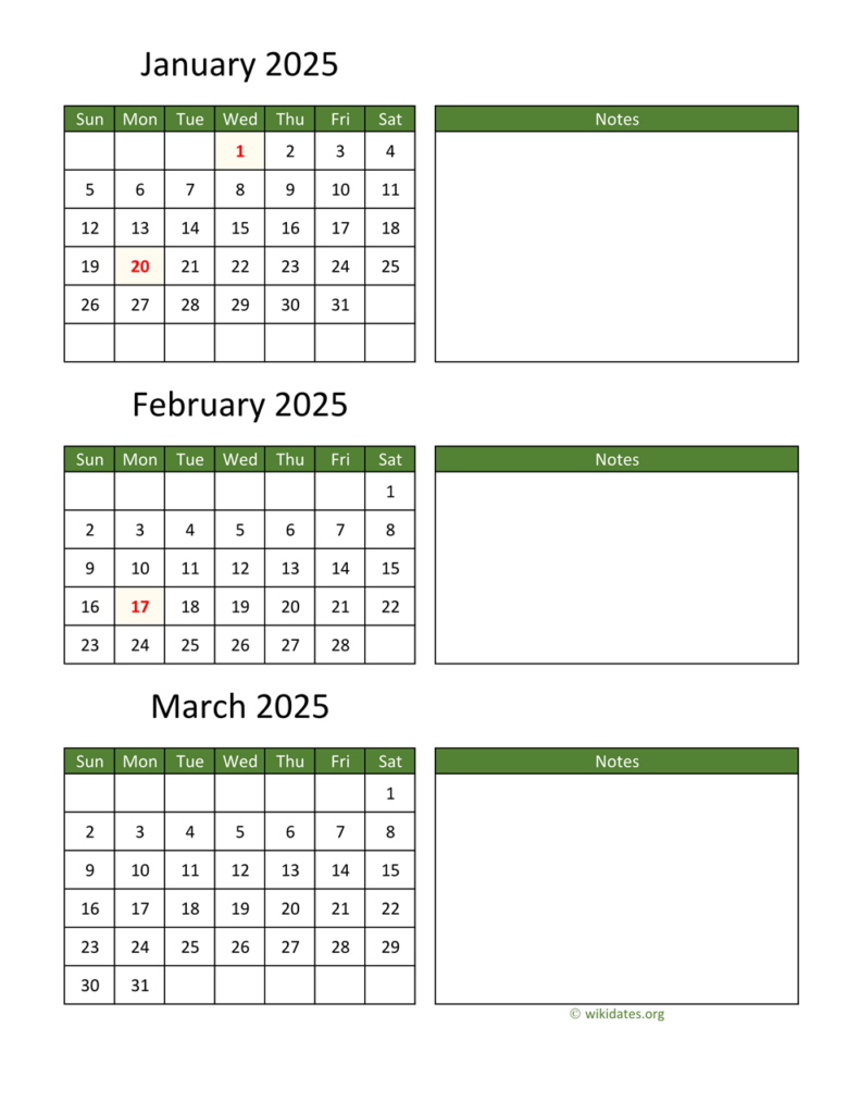 3 Month Calendar 2025 Printable Free Design Printable Calendar 2025