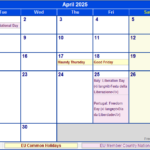 April 2025 Calendar Printable With Holidays Design Printable Calendar