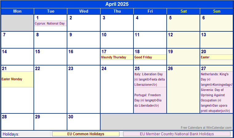 April 2025 Calendar Printable With Holidays Design Printable Calendar 