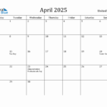 April 2025 Calendar With All Holidays Calendrier 2025 2026 Gratuit