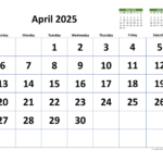 April 2025 Calendar With Extra large Dates WikiDates