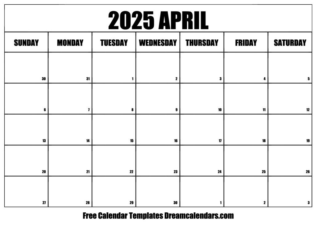 April 2025 Calendar With Holidays Printable Plan Your Month With Ease 