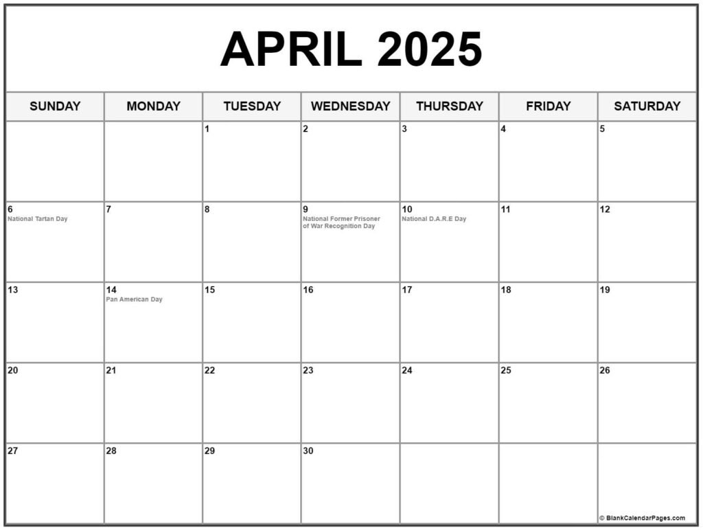 April 2025 Calendar With US Holidays 2025 Whole Year Calendar