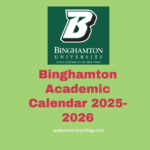 Binghamton Academic Calendar 2025 2026 University College