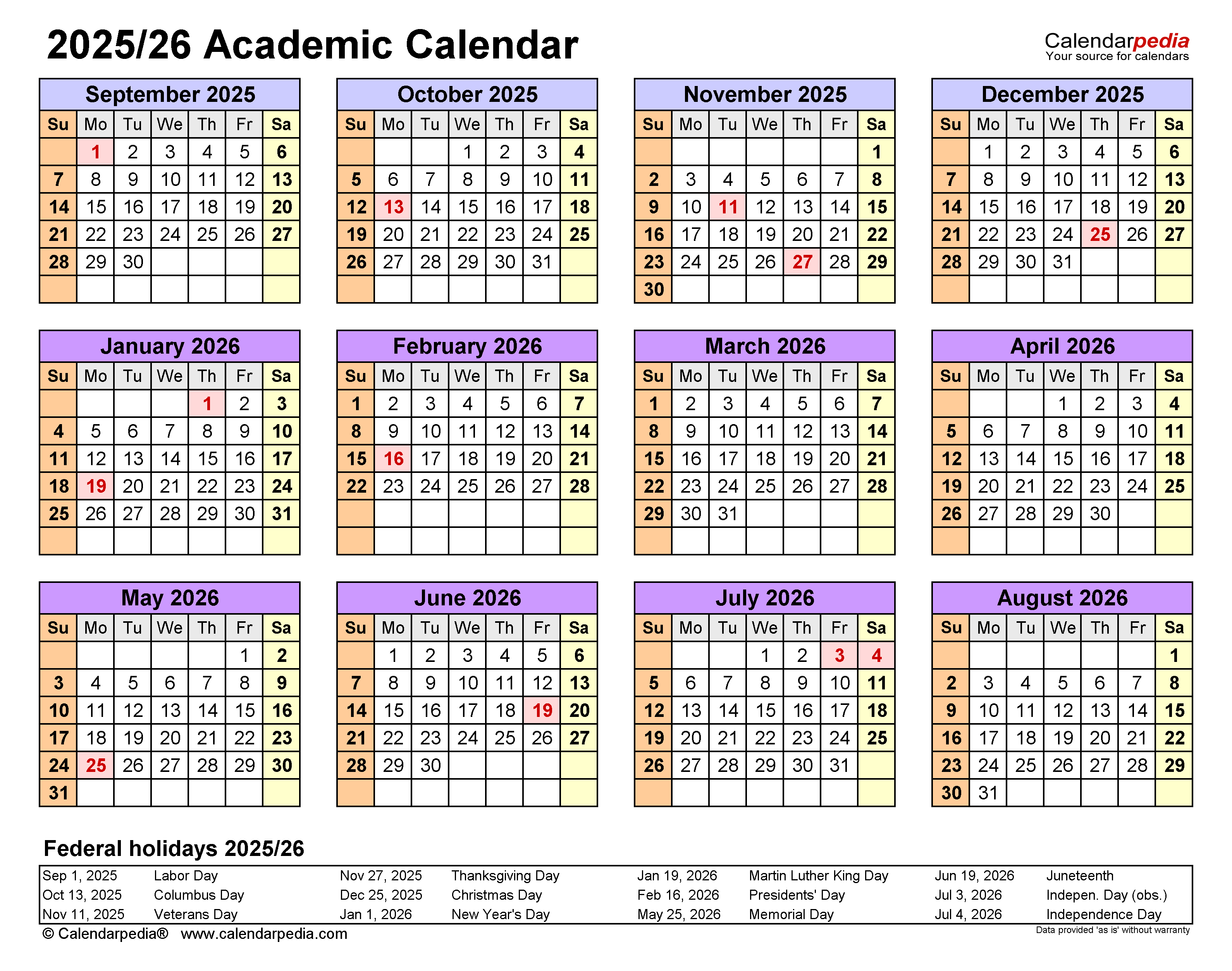 Boston University Academic Calendar 2025 2026 Editable Calendar