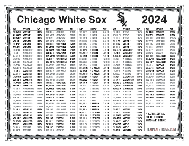 Chicago White Sox 2025 Schedule John Clarkson