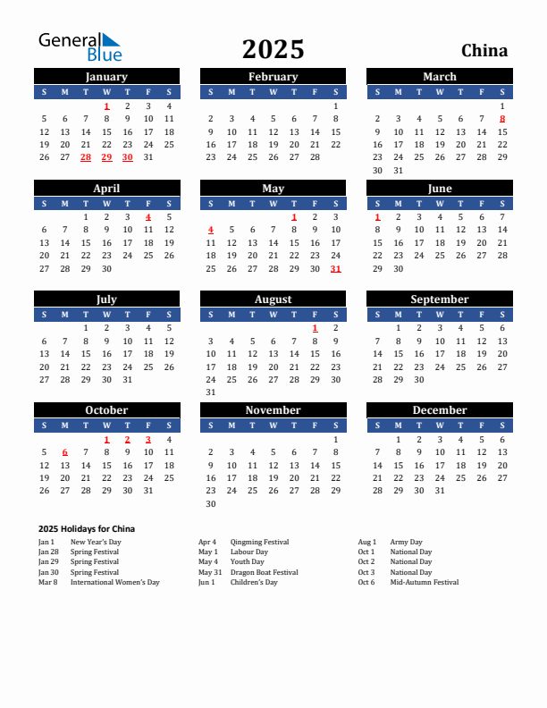 Chinese Holiday Calendar 2025 Editable Calendar Planner 2025