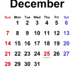 December 2025 Calendar