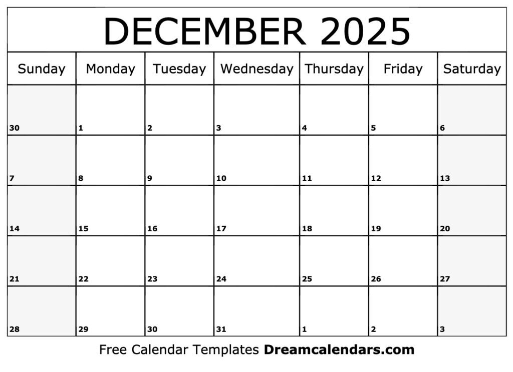 December 2025 Calendar Free Printable With Holidays And Observances