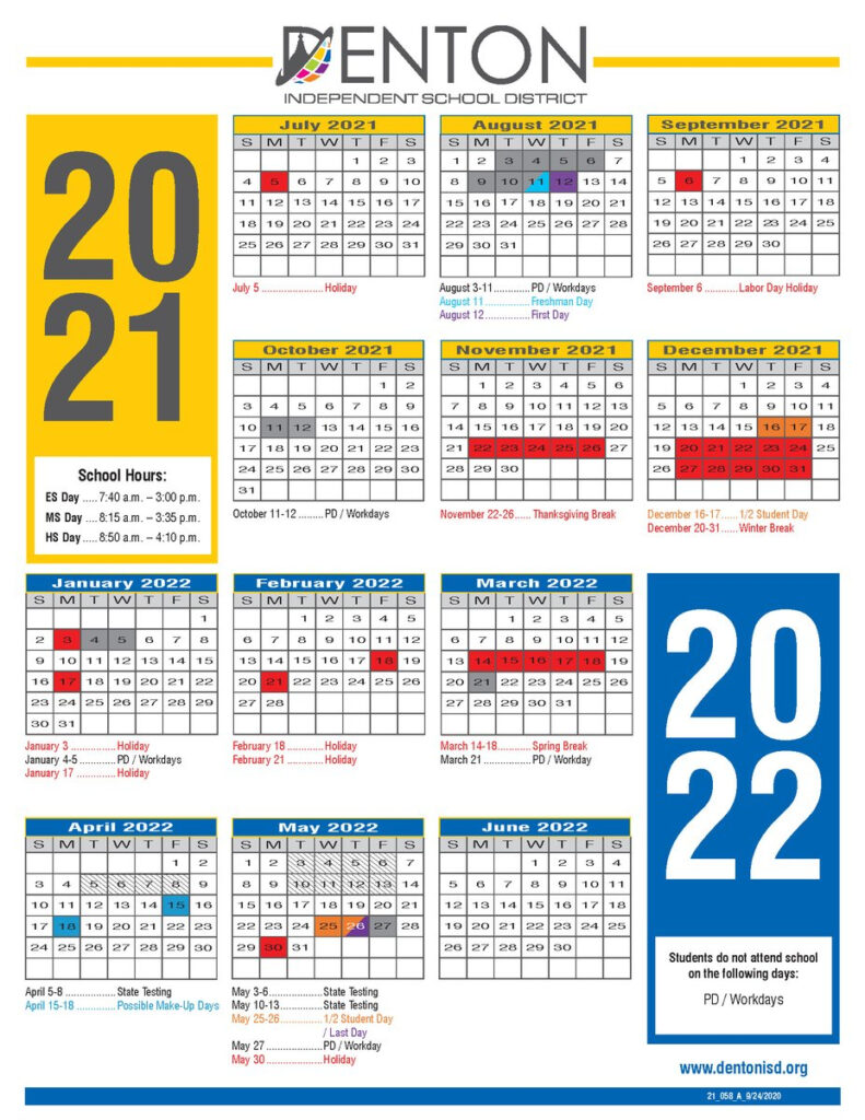 Denton ISD Student Calendar A Comprehensive Guide Calendrier 2025 