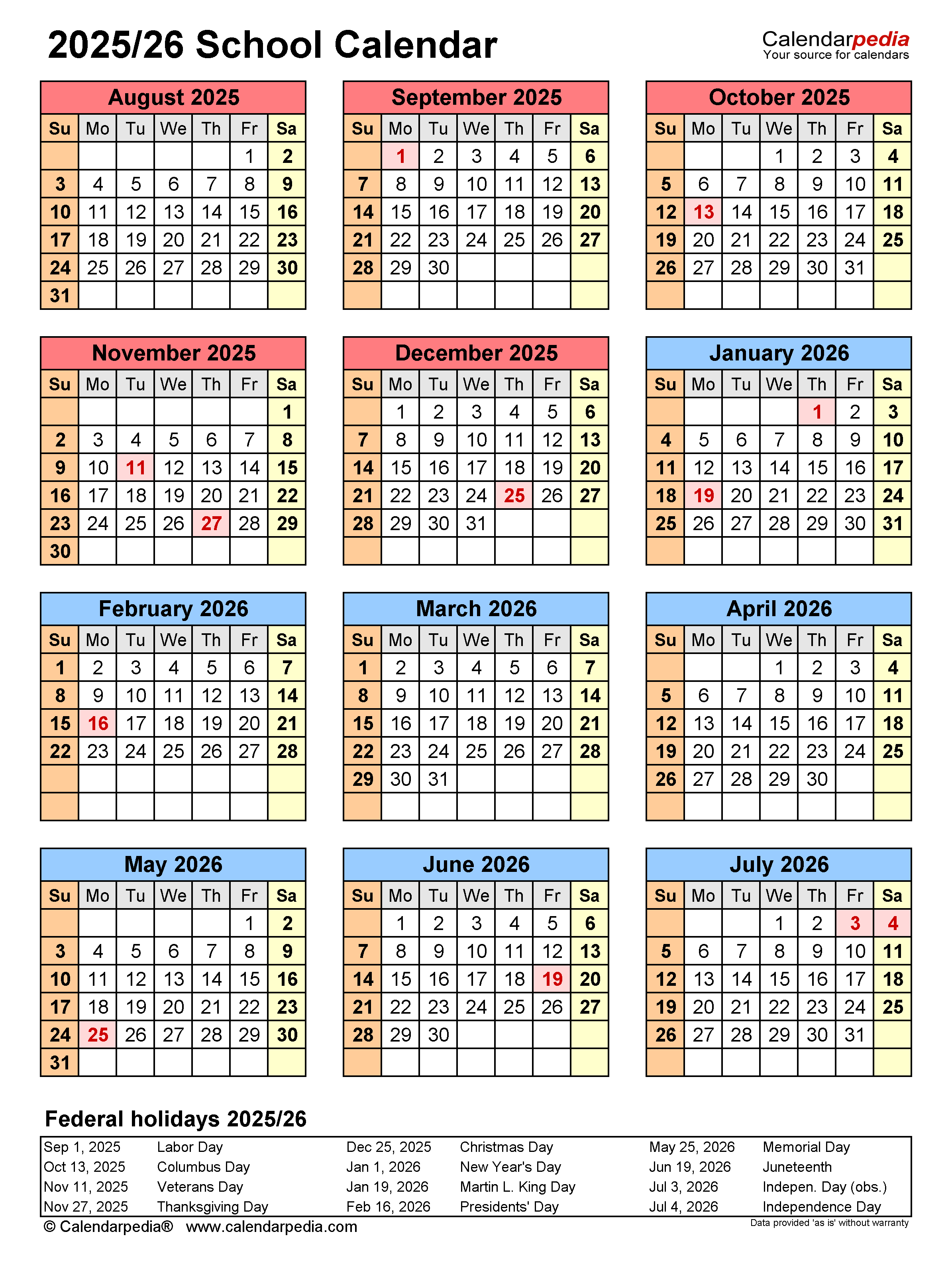 Department Of Education School Calendar Of Activities 2025 2026