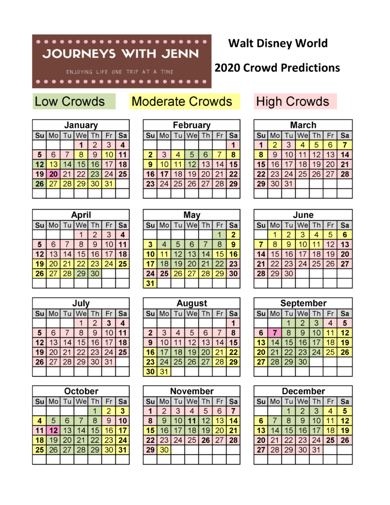 Disney Crowd Calendar 2025 Year 2025 Calendar Printable Calendar 