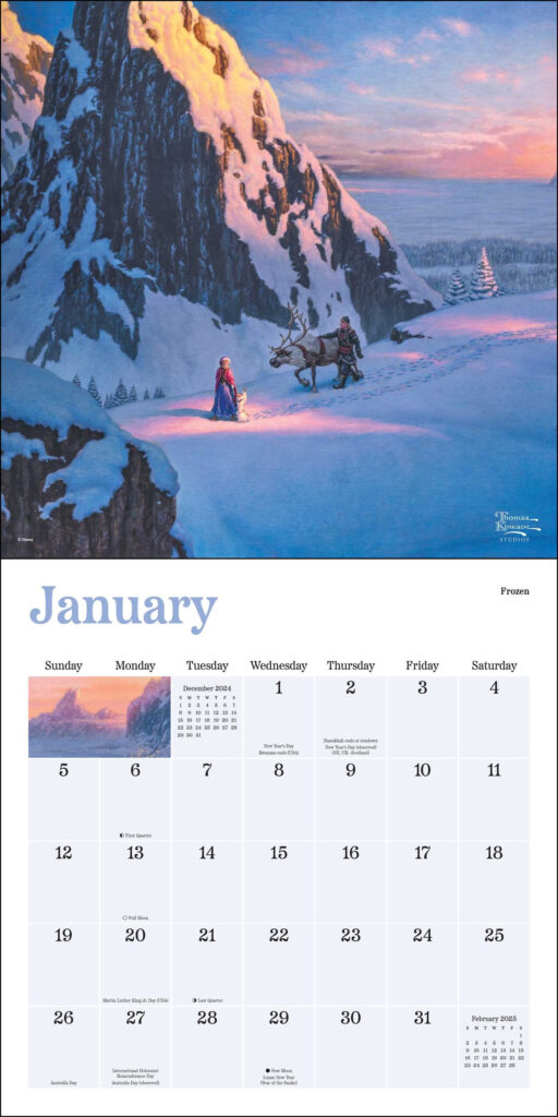 Disney Dreams Collection By Thomas Kinkade Studios 2025 Wall Calendar 