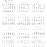 Editable 2025 Calendar 1 page Template 2025 Calendar Canva Editable