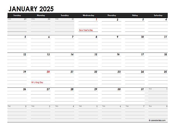 Editable 2025 Monthly Calendar Excel Template Free Printable Templates