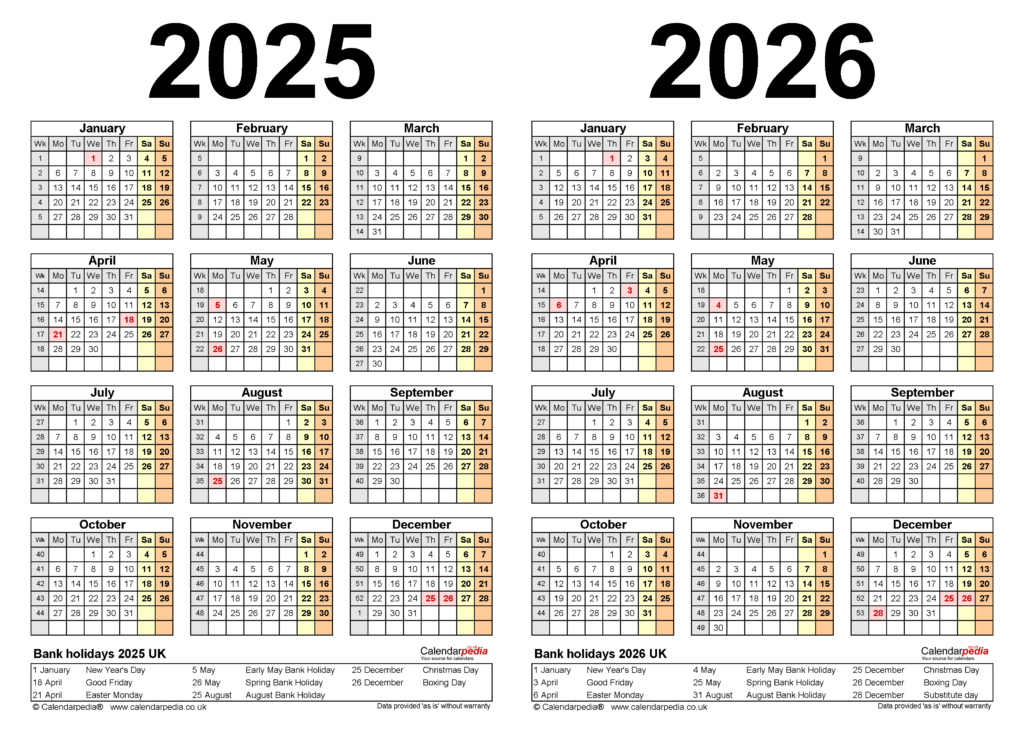 Excel Calendars For 2025 And 2026 A Comprehensive Guide Calendar 