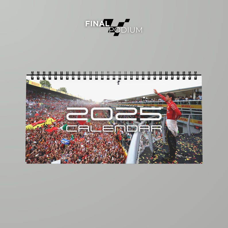 F1 Charles Leclerc 2025 Formula 1 Desk Calendar With All Races And High 