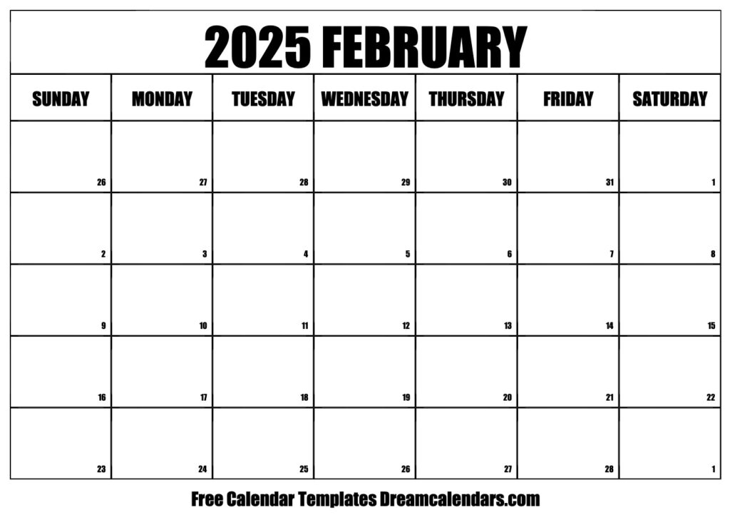 February 2025 Calendar Free Printable With Holidays And Observances