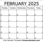 February 2025 Calendar Free Printable With Holidays And Observances