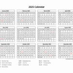 Free Download Printable Calendar 2025 With US Federal Holidays One