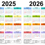 Free Printable 2 Year Calendar 2025 And 2026 Calendar 2025 June July