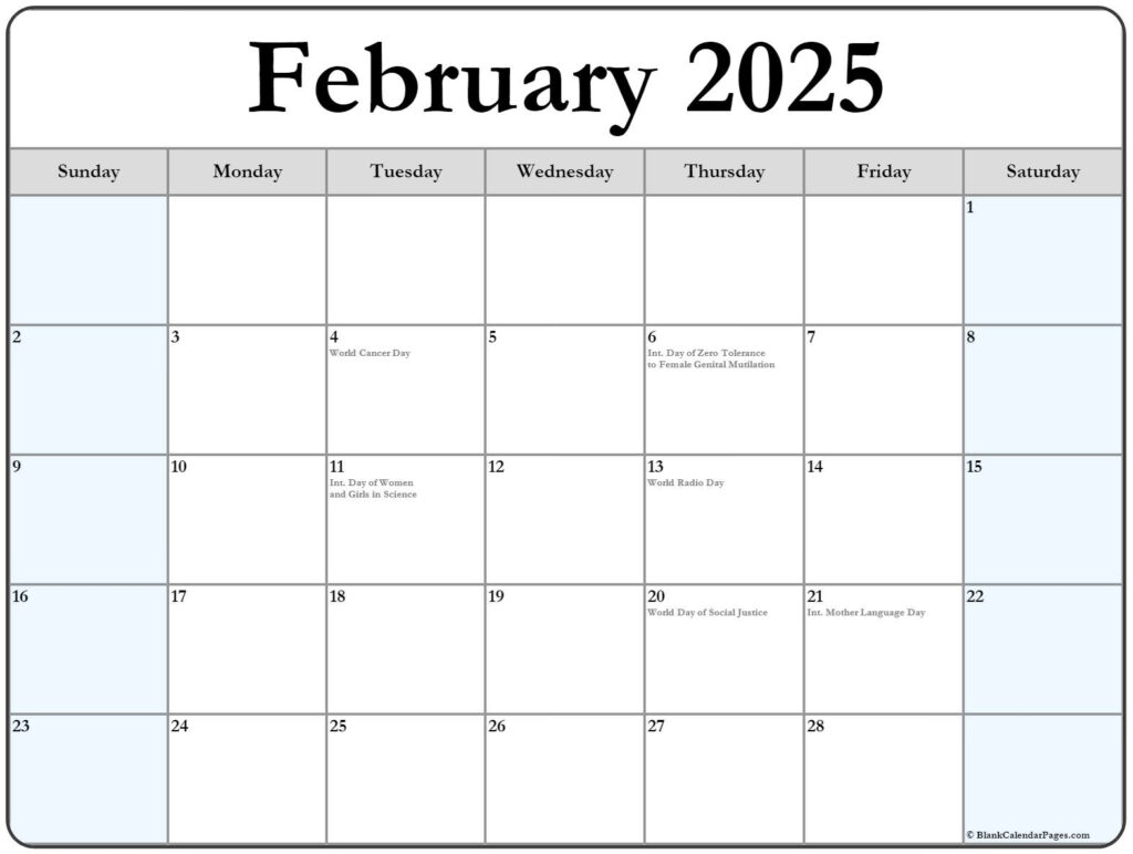 Free Printable 2025 Monthly Calendar With Holidays Calendar Printables