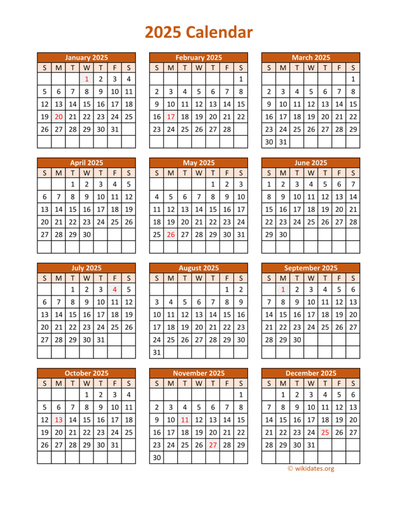 Free Printable Year 2025 Calendar Penelope Peters