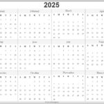 Free Printable Yearly Calendar 2025