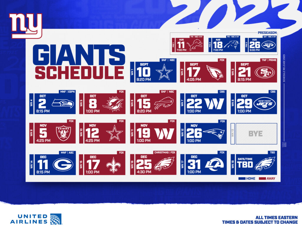 Giants Schedule 2024 2025 Season Lela Shawna