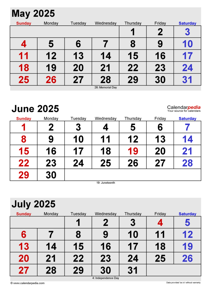 How Long Till June 1 2025 Printable 2025 Monthly Calendars