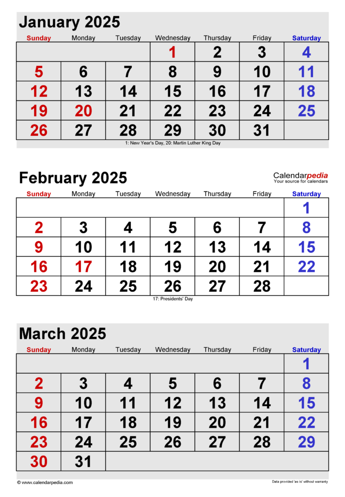 Jan To March 2025 Calendar Aili Lorine