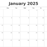 January 2025 Blank Calendar A Comprehensive Guide Editable Calendar