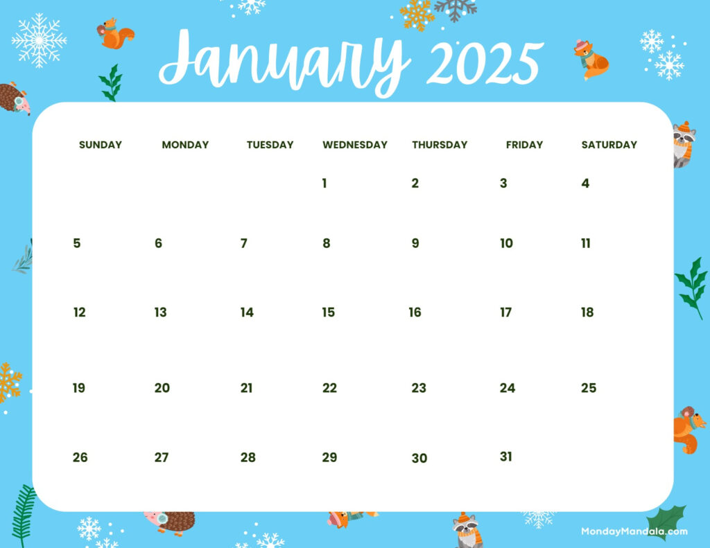 January 2025 Calendar 52 Free PDF Printables 