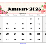 January 2025 Calendar Printable PDF Template With Holidays