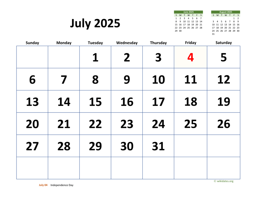 July 2025 Calendar A Comprehensive Overview Calendar 2025 August Month