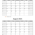 July And August 2025 Calendar WikiDates