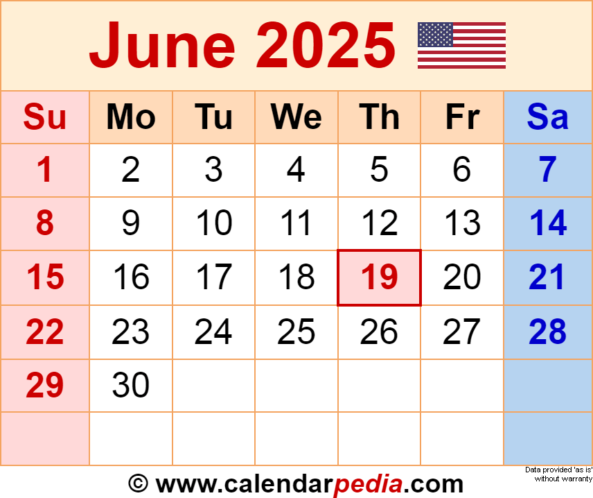 June 2025 Calendar A Printable Guide To The Month Calendar 2025 