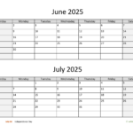 June And July 2025 Calendar WikiDates