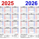 Kalender Til Udskrivning 2025 2026 I A3 Format Et Overblik Kalender