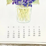 Ling Chang Calendar Poster Violets April Art Print 2025 Etsy