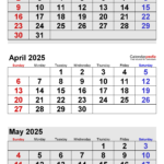 March And April 2025 Calendar Printable Excel Calendar 2025 Download