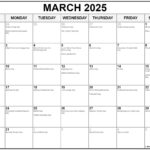 March Calendar 2025 Events And Holidays Cyndy Sissie