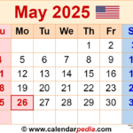 May 2025 Calendar Excel Calendar 2025 Download