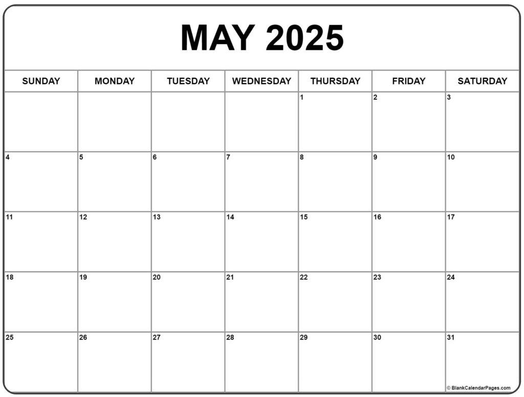 May 2025 Calendar Printable Free Plan Your Month With Ease 2025 