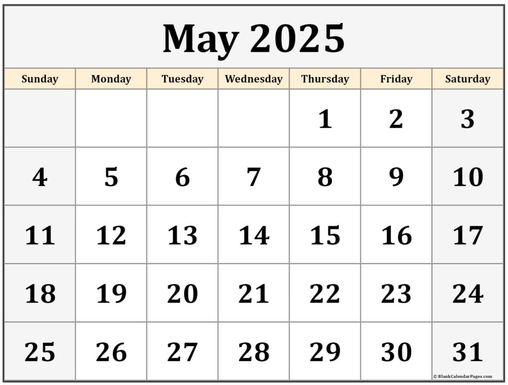 May 2025 Calendar Template A Comprehensive Guide To Planning Your 