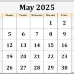 May 2025 Calendar Template A Comprehensive Guide To Planning Your