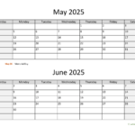 May And June 2025 Calendar WikiDates