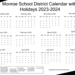 Monroe City School Calendar 2025 2026 June Sallee